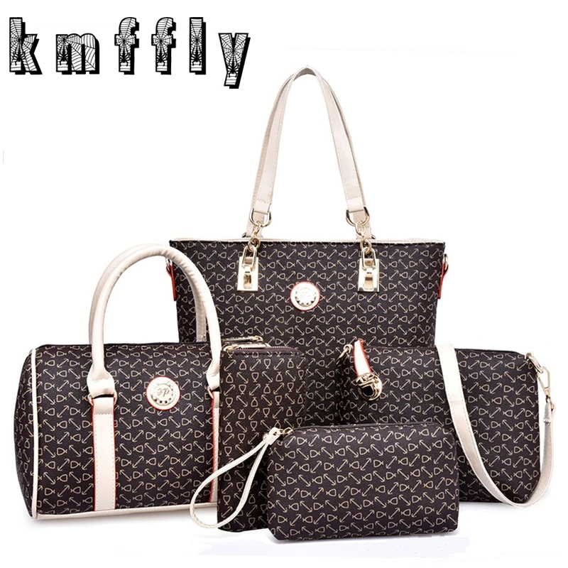 Retro fish bone pattern 6 set purses and font b handbags b font brand font b