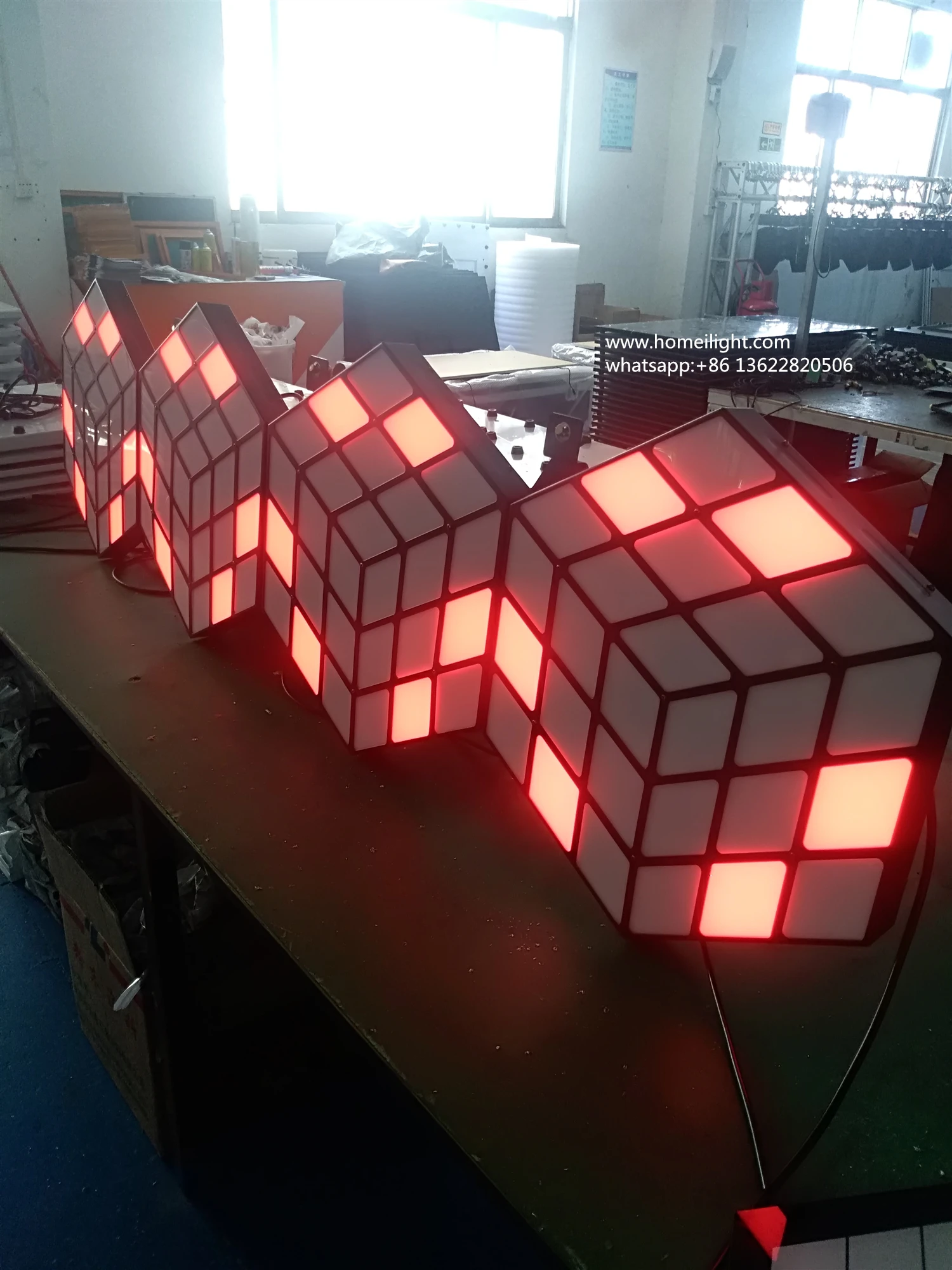 СВЕТОДИОДНЫЙ 3D волшебный куб настенный Фон Сценическое напольное настенное
