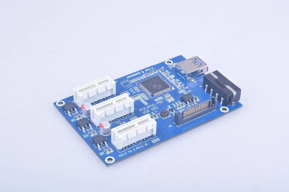 NEW Mini PCIe 1 to 3 PCI express 1X slots Riser Card Mini ITX to external