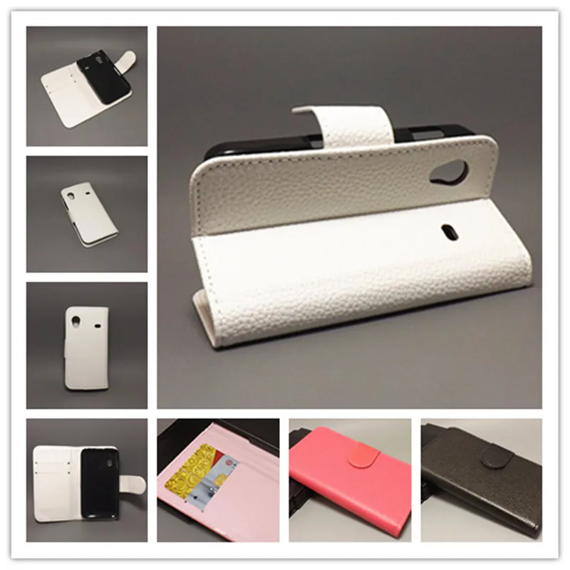 

for Samsung Galaxy Ace S5830 s5831 s5831i Luxury lizhi leather case cover stand function for with 2 Card Holder and pouch slot