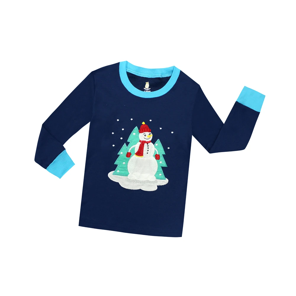 Новинка года; Рождественская Пижама снеговик для девочек и мальчиков; Детские Рождественские пижамные комплекты; детская одежда для сна; пижамы для малышей