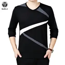 RUELK Новый осень-зима Модная брендовая одежда пуловер Для мужчин свитера с круглым вырезом Slim Fit Дышащие однотонные Цвет свитера для Для
