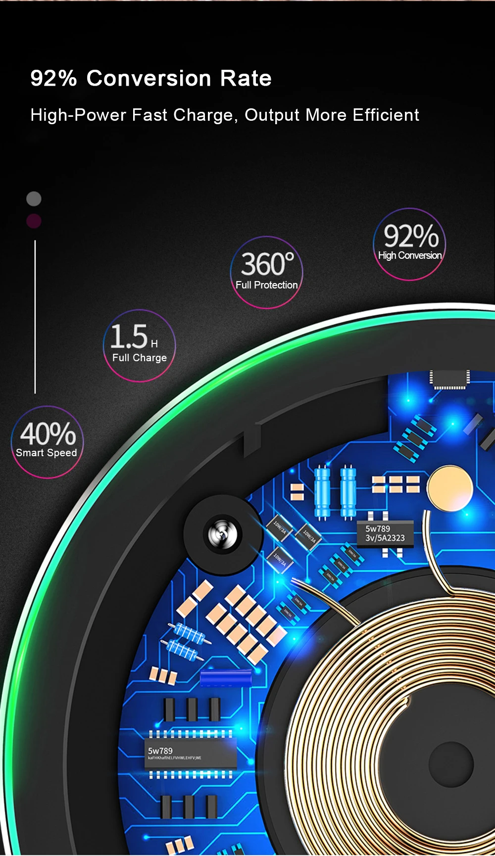 Universal 10W Wireless Charger For Samsung Galaxy S8 Plus S9 Note 8 S7 S6 Edge Fast Charging Pad Dock For iPhone X 8 Plus JK63 (4)