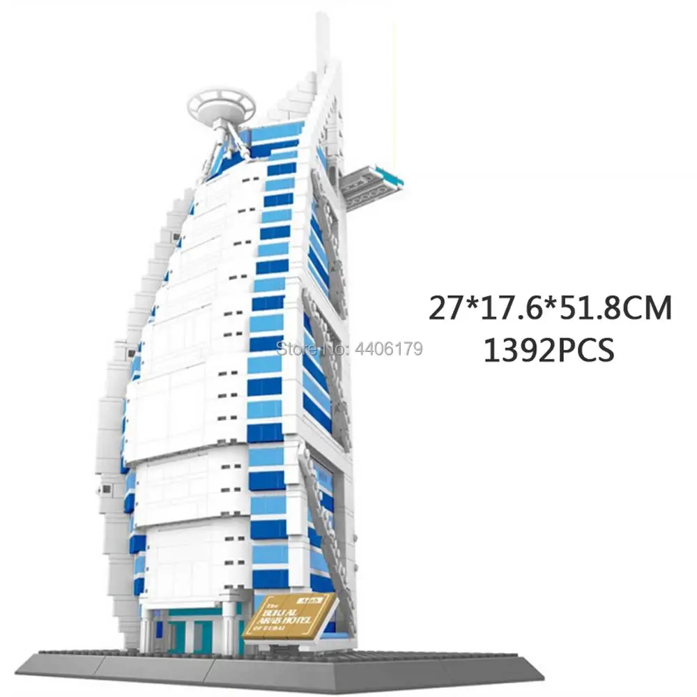 

LegoINGlys creators city Street view Burj al Arab Dubai United Arab Emirates building blocks model bricks toys for children gift