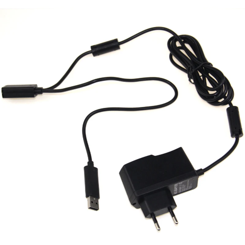 Promotion New EU USB AC Adapter Power Supply with USB charging cable for Xbox 360 XBOX360 Kinect Sensor