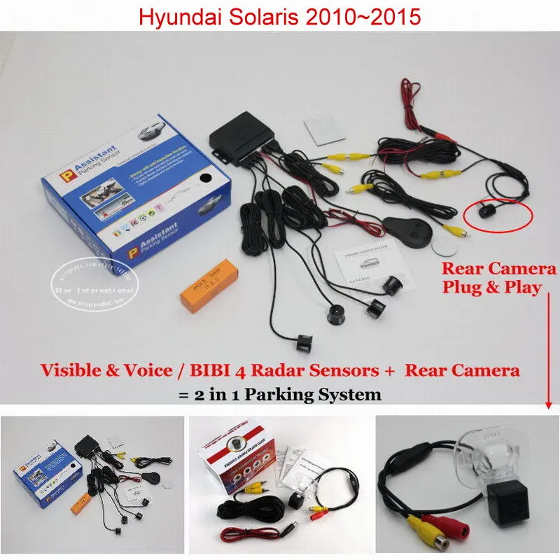 

Liislee Rear View Back Up Camera + Car Parking Sensors = 2 in 1 / For Hyundai Solaris 2010~2015 - BIBI Alarm Parking System