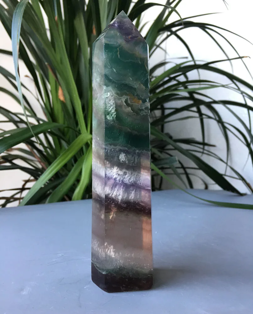 

584g Large Crystal Point Natural Fluorite Crystals Quartz obelisk Healing Stones