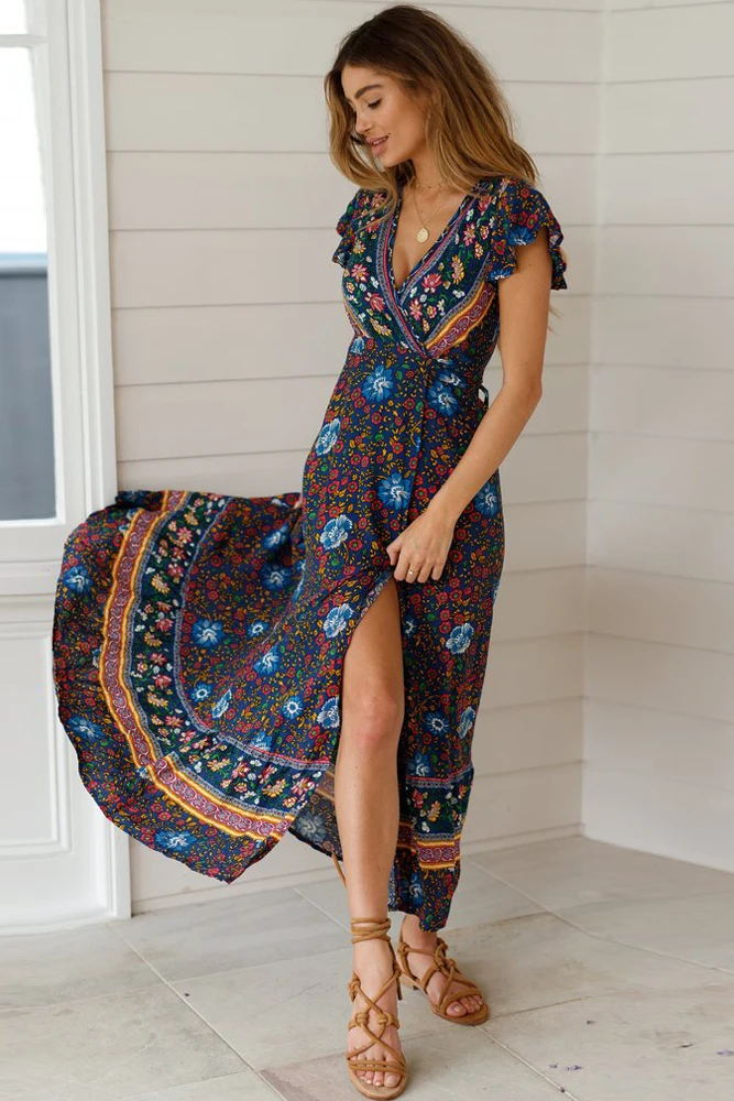 Multicolor-V-Neck-Beach-Resort-Printed-Dress-LC611149-22-3