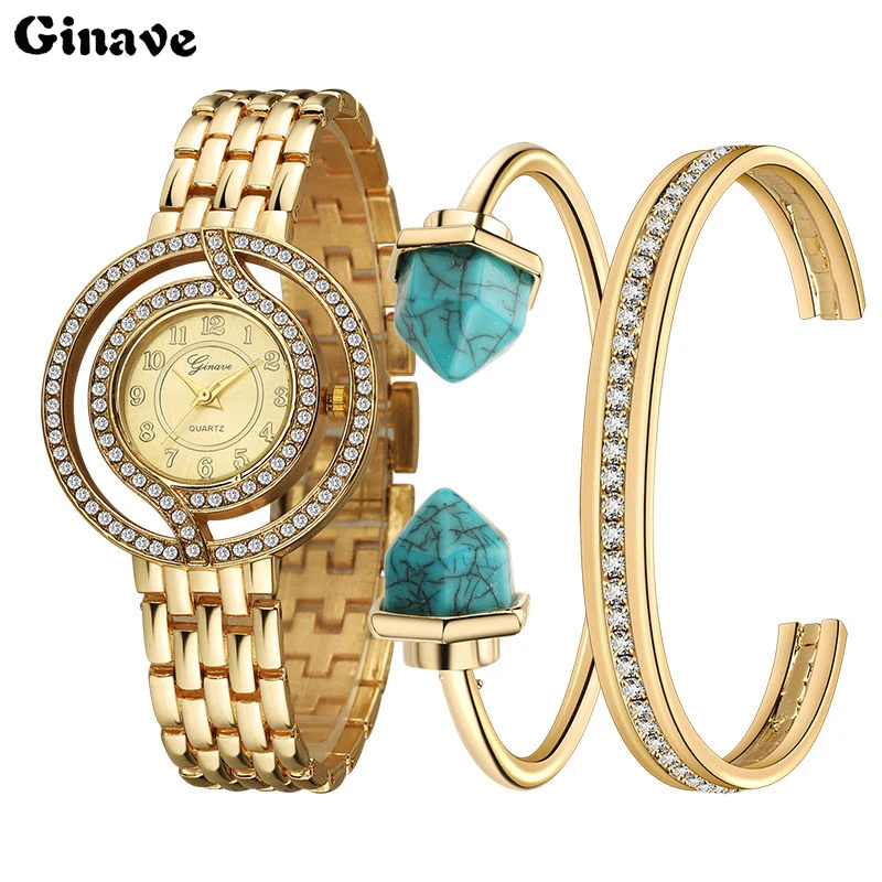 

Women set Watch Luxury brand Rhinestone Crystal Diamond Watches Female Quartz Wristwatches Lady Dress Watch relogio feminino