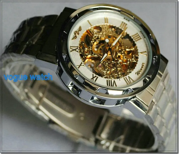 Часы наручные Winner Мужские механические автоматические полностью стальные часы