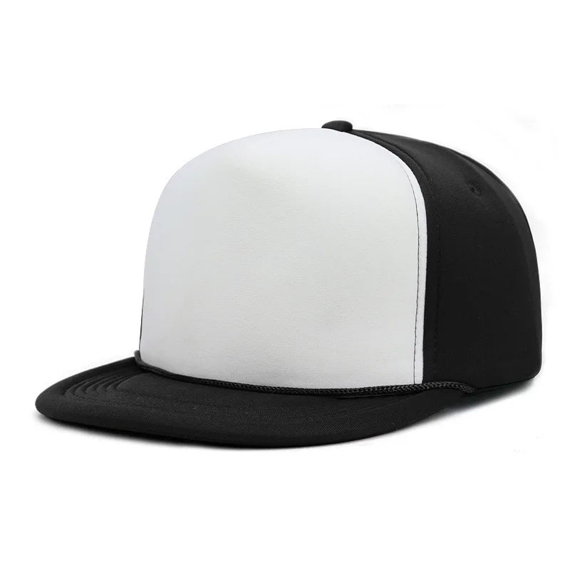 Толщина губка сплошной цвет Snapback cap s Мужская хип-хоп панк-рок BBoy кепки с плоским козырьком Регулируемый логотип индивидуальные простые бейсболки - Цвет: black and white