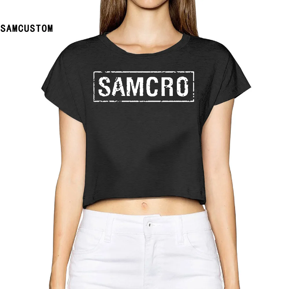 

SAMCUSTOM Camisetas Real Short Tumblr 2017 Samcro New 3d Summer Fashion Street T Shirt Anarchy Bare-midriff Sexy T-shirt Women