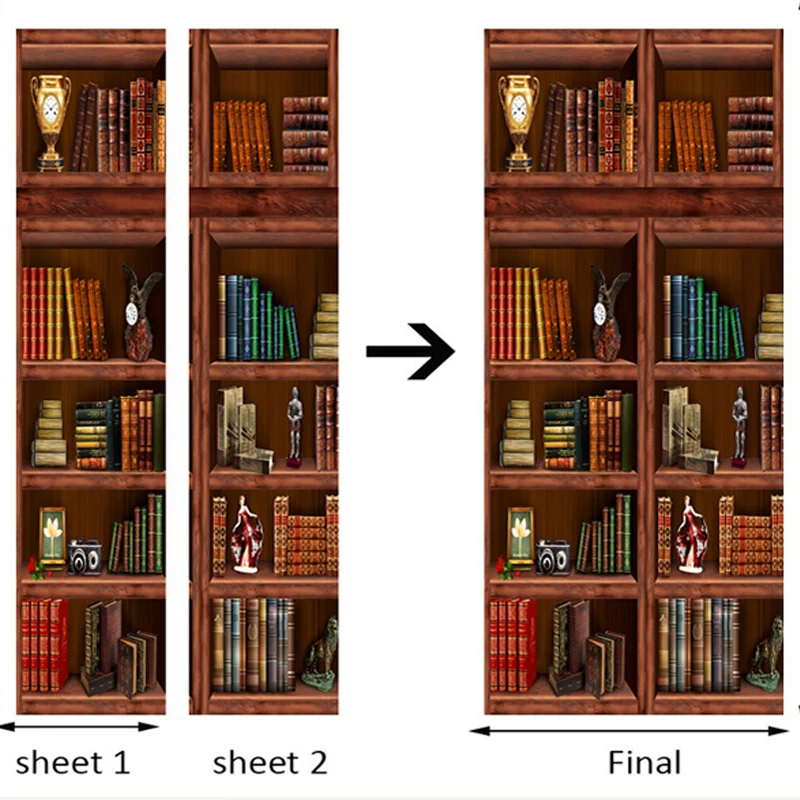3D обои в китайском стиле, фотообои для книжной полки, гостиной, кабинета, креативная дверная наклейка, ПВХ, самоклеющиеся, водонепроницаемые, Papel De Parede