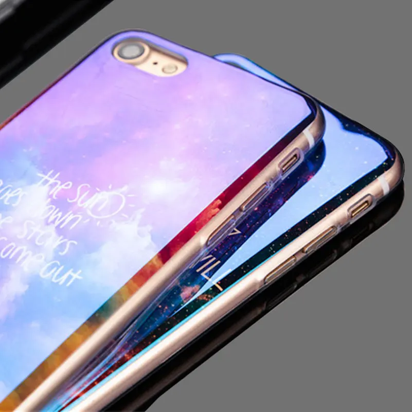 3D чехол мягкий TPU для iPhone 5 6 6s 7 Plus милый синий свет силиконовый задний Чехол ультра