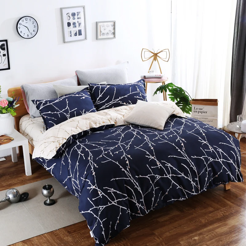 

Fashion Bedding Sets Luxury Bed Linen Fashion Simple Style Bedding Set 3/4Pcs Winter Full King Twin Queen Without Comforter Soft