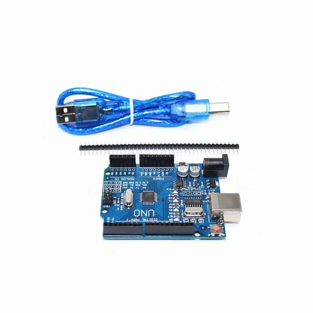 Высокое качество один набор UNO R3(CH340G) MEGA328P для Arduino UNO R3+ USB кабель ATMEGA328P-AU макетная плата