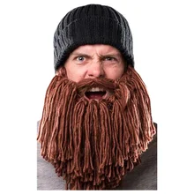 Мужская теплая шерстяная шапочка, борода, маска для лица, вязаная крючком, зимний лыжный косплей, реквизит, кепки, шапки, черный цвет