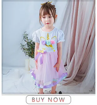 Пастельное платье принцессы с юбкой-пачкой и единорогом для девочек; маскарадное платье на день рождения для девочек; Детский карнавальный костюм на Хэллоуин; Возраст 2-12 лет