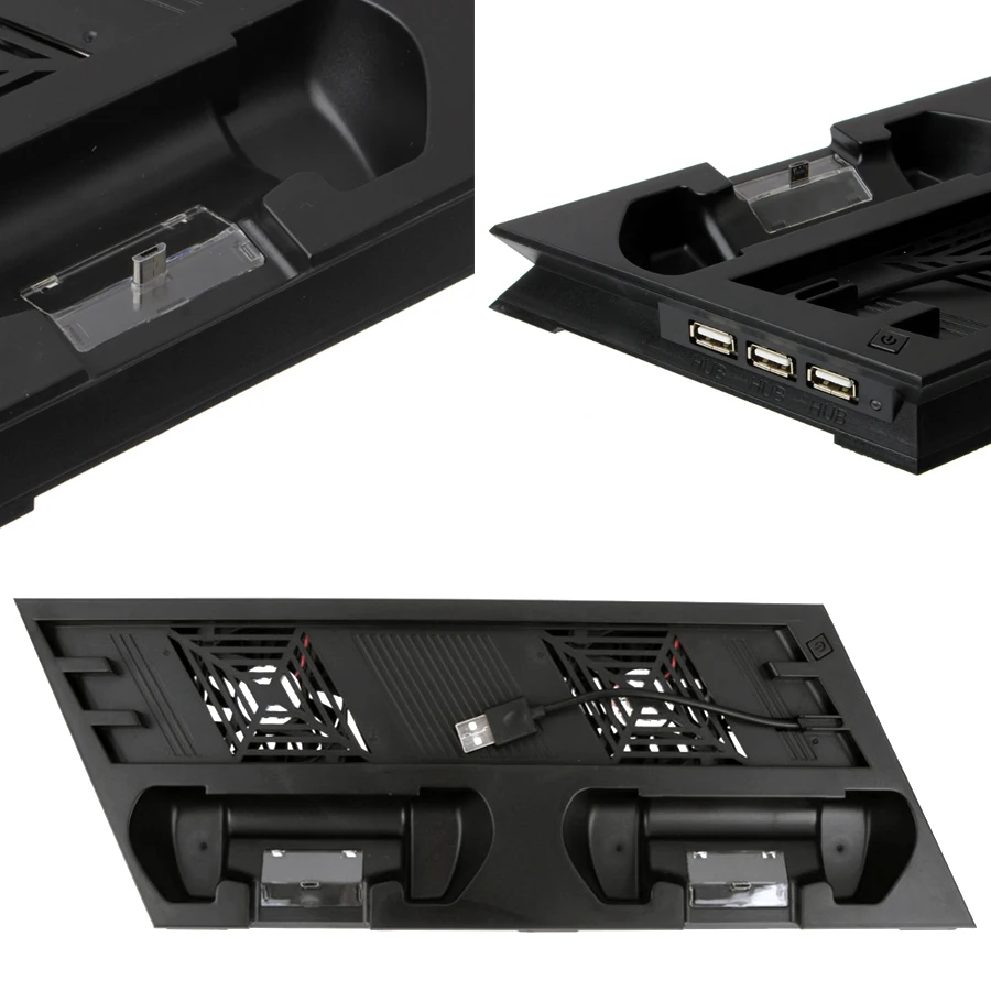 PS4 PRO теплоотвод основание охлаждающий вентилятор вертикальная подставка для зарядного устройства двойной контроллер зарядная док-станция для Playstation 4 PS 4 Pro Аксессуары