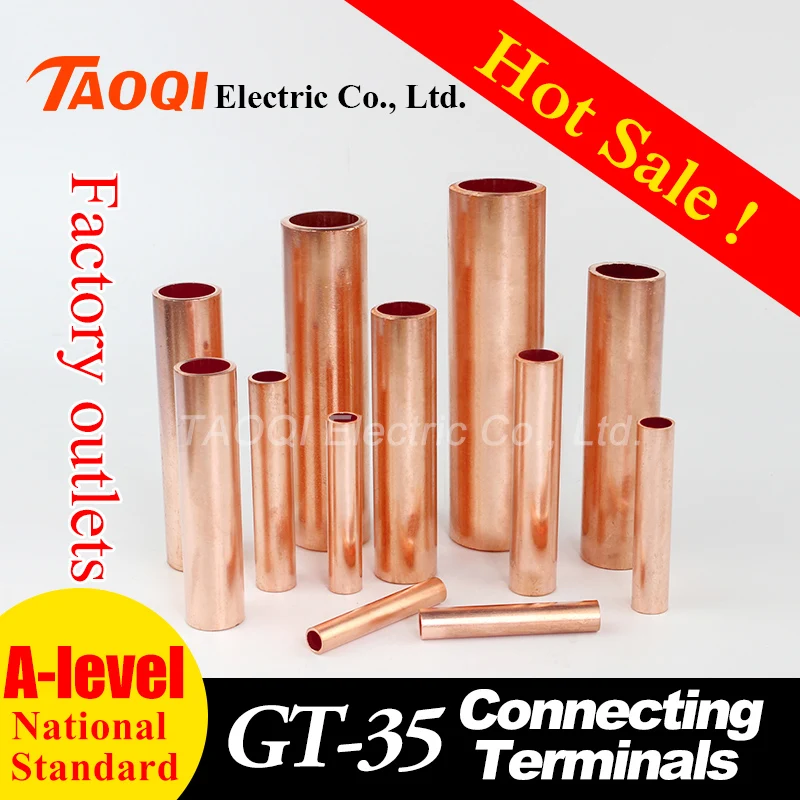 

1piece GT-35mm2 Copper pipe connecting tube cable terminals cable lug A level National Standard High quality