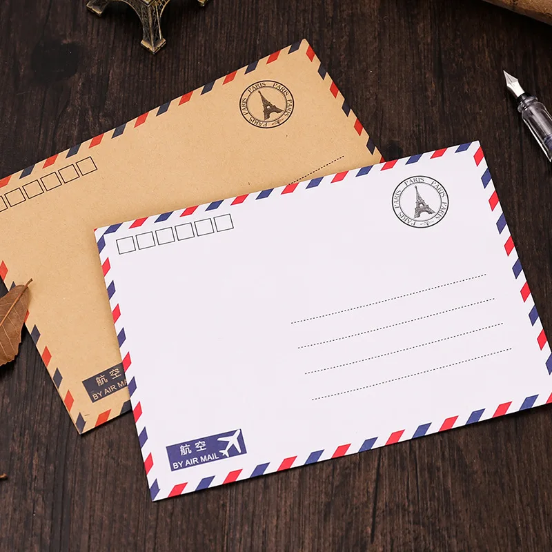 

10PCS Retro Characteristics Aviation kraft paper Simple Envelop Vintage Style Envelop