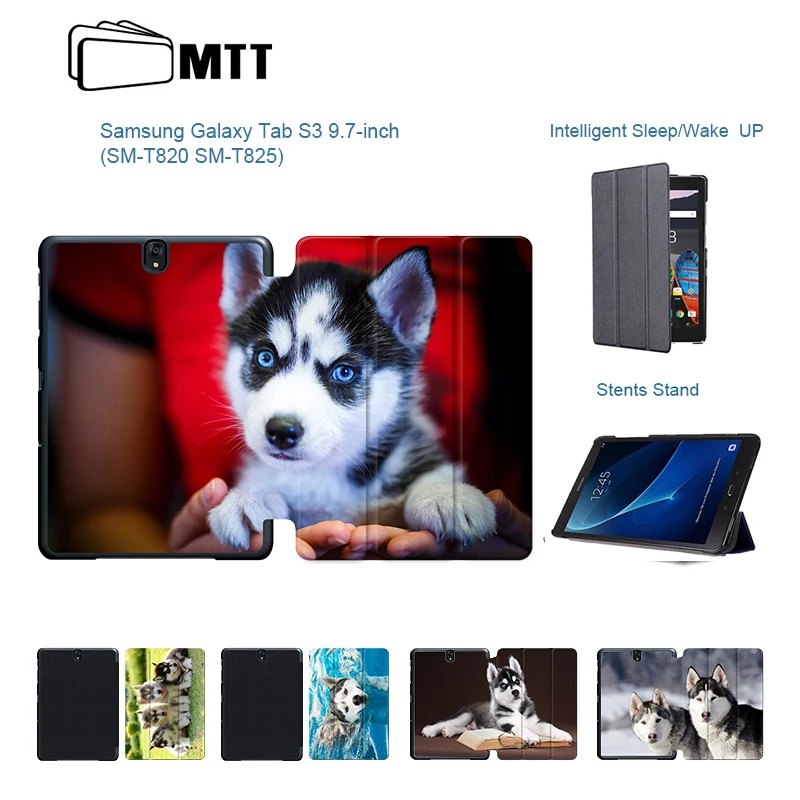 

HUSKY Dog Tablet Case for Samsung Tab S3 9.7 case With Sleep Wake Up Smart Cover for Samsung Galaxy Tab S3 9.7 Case T820 T825