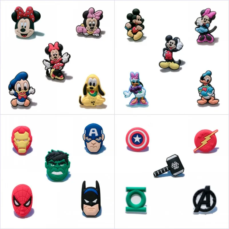 

5pcs Avenger Mickey Cartoon Figure PVC Badges Pins Brooches Pinback Button Clothes/Bag/Shoes Accessory Kid Party Gift Jewelry