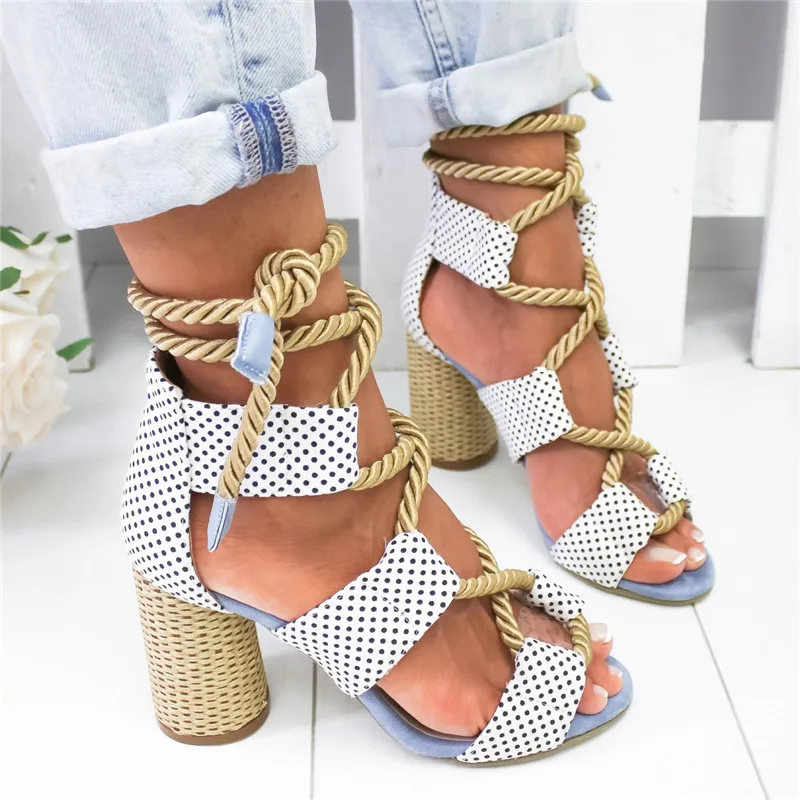 Rome Women Sandals 2019 Summer Wedge Espadrilles Heel Pointed Fish Mouth Gladiator Sandals Hemp Rope Lace Up Platform Sandal