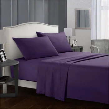 

3pcs/ 4pcs Sheet Cover Set 1pc Fitted Bed Sheet 1pc Flat Bed Sheet With Pillowcase Solid Sanding Bedding Set