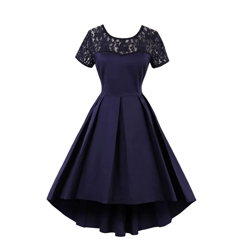 Women Fashion Retro Dresses lace patchwork Sexy Backless dancing party Swing Dress Plus Size 4XL | Женская одежда