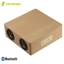 HYASIA деревянные Bluetooth колонки Портативный сенсорный контроль громкий динамик бас Поддержка TF PC беспроводной Bluetooth 4,2 динамик будильник