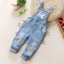 Новая весна одежда для малышей нагрудник дошкольного детские джинсы