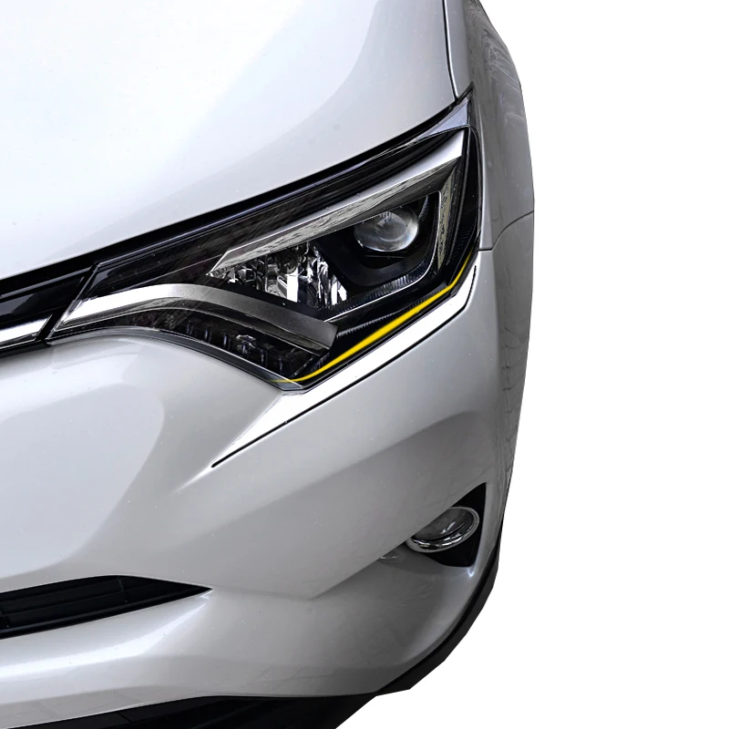 2PCS For Toyota RAV4 2016 2017 2018 Car Styling Exterior Accessories Headlight Trim Lamp Eyebrow Cover Moulding | Автомобили и