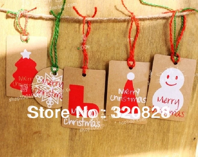 Wholesale Kraft Paper Blank Gift Tags Christmas decoration Hang tags