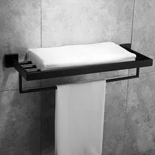 Зеркальные хромированные и черные Вешалки для полотенец 2 варианта аксессуары для ванной комнаты квадратное оборудование из нержавеющей стали