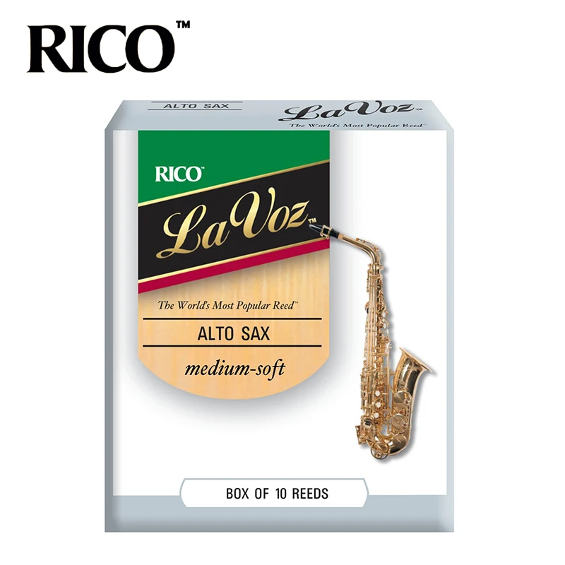 

RICO La Voz Alto Sax Reeds / Saxophone Alto Eb Reeds, Strength Medium-Soft / Medium, 10-pack [Free shipping]