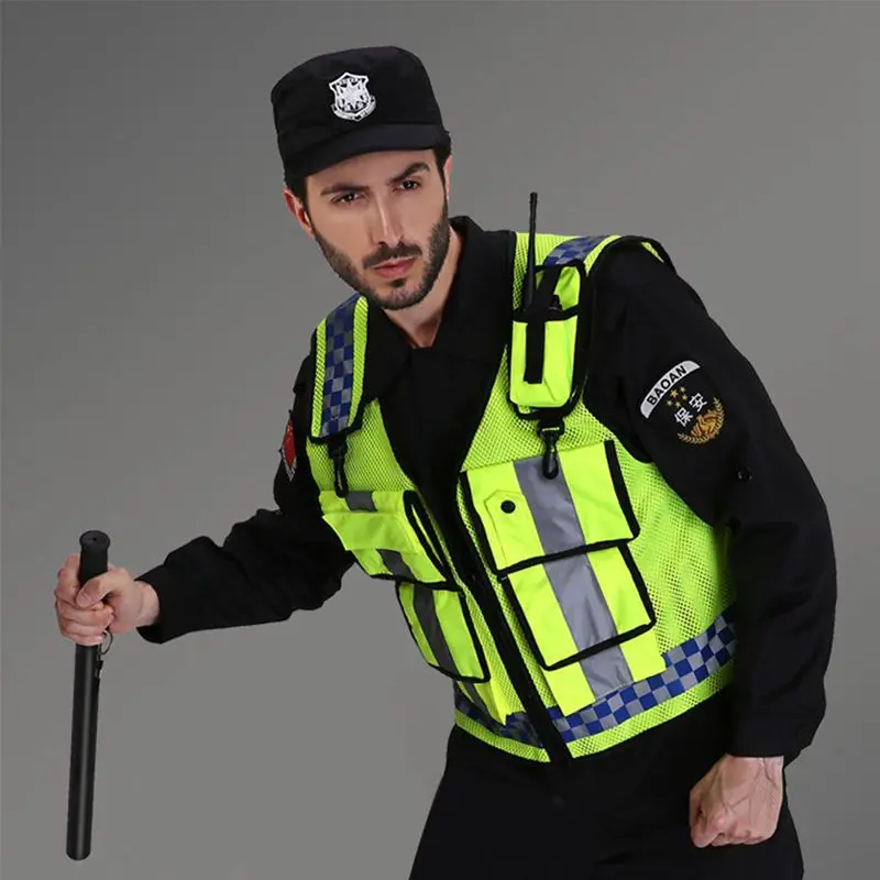 

Reflective Vest with Pockets High Visibility Breathable Adjustable Safety Gear for Cycling Running