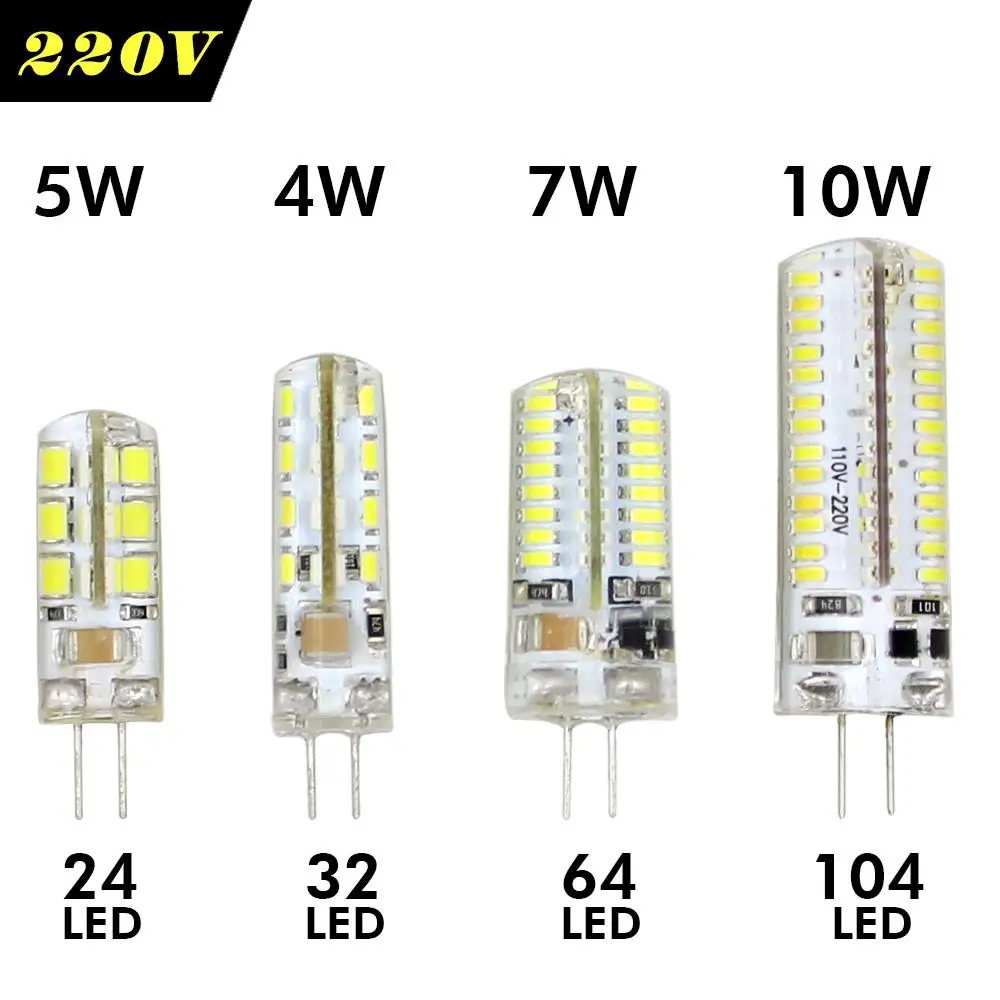 G4 Led 12V кукурузная лампочка прожектор 220V AC/DC Светодиодная лампа для домашнего