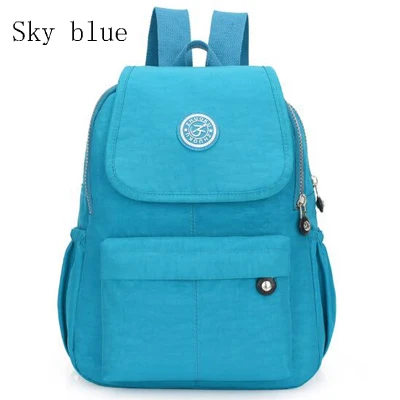 Школьный рюкзак для девочек-подростков Mochila Feminina, женские рюкзаки, нейлоновый водонепроницаемый повседневный рюкзак для ноутбука, женский рюкзак - Цвет: Sky blue