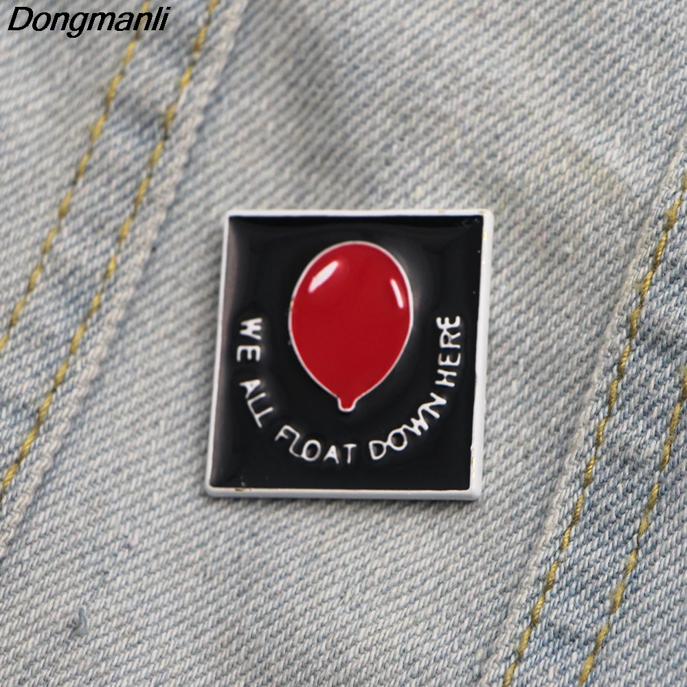 

L2388 We all float down here Pennywise Joker Enamel pin and brooches Lapel Pins Badge