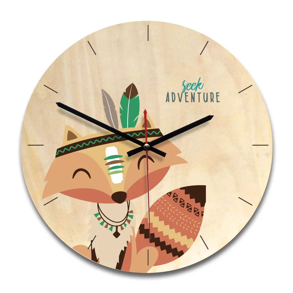 Us 25 83 26 Off Wooden Wall Clock Modern Home Decoration Cartoon Wall Clock Design Vintage Rustic Shabby Home Office Cafe Decoration Clock In Wall