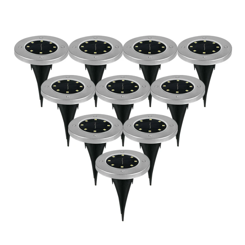

2-10 Pcs 8 LED Solar Light Waterproof Ground Path Outdoor Solar Led Garden Light Yard Lawn Pathway LED Lamps Dropshipping