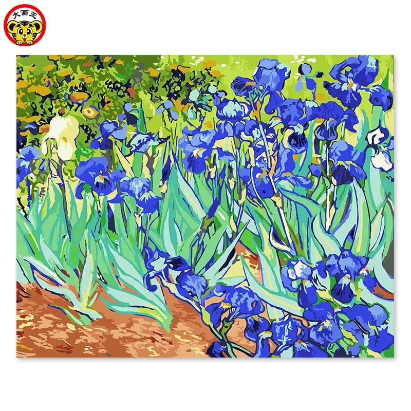 Günstige Malerei durch zahlen kunst farbe durch zahl DIY dekoration wohnzimmer schlafzimmer sofa hintergrund berühmte malerei Van Gogh iris