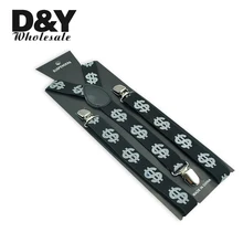 Горячая Мода Новые мужские и женские серьга унисекс-на подтяжках эластичные тонкие подтяжки 1 дюйм широкие "Блестящие доллар" логотип Y-back подтяжки Gallus
