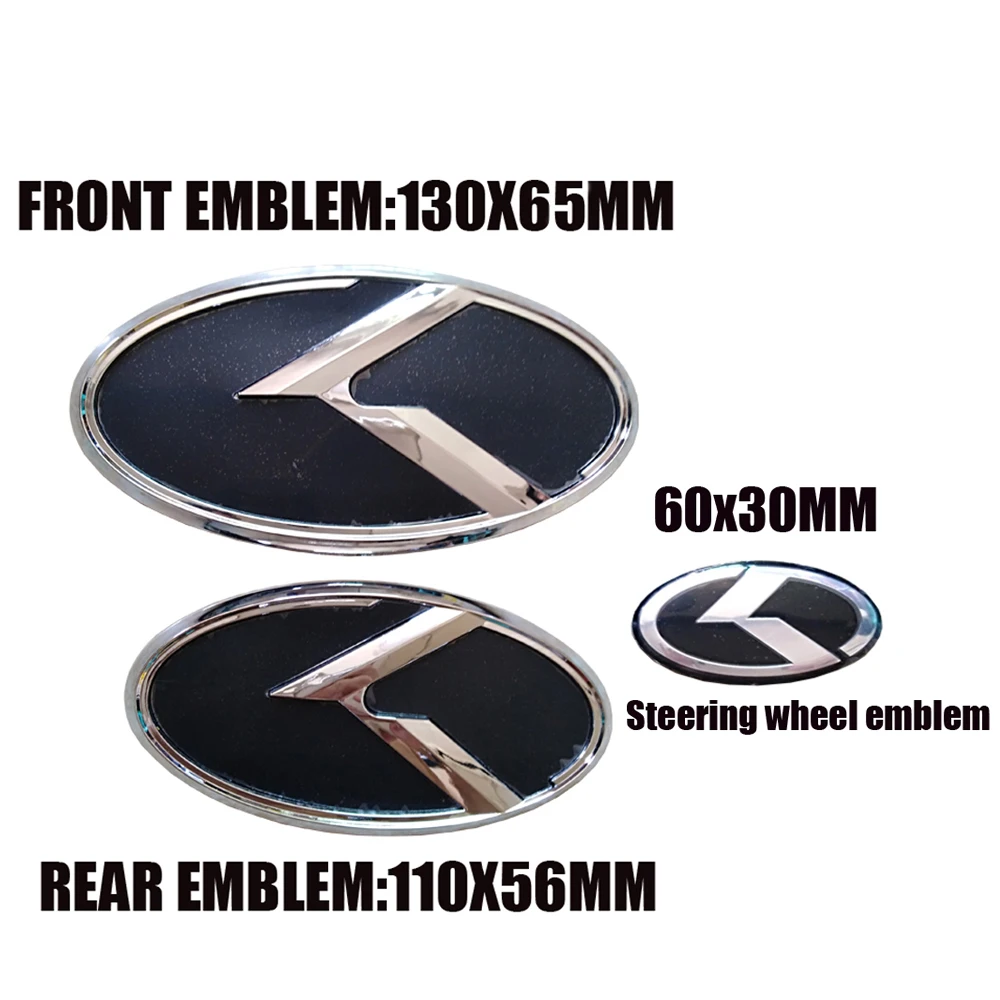 Автомобильный логотип K 3D черная эмблема из углеродного волокна, передняя и задняя крышка рулевого колеса для KIA K5 2011-2013 Optima Forte 2009- Senda