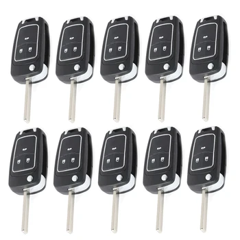 

KEYECU 10Pcs/lot New Replacement Shell Flip Folding Key Case Keyless Entry Housing Fob 3 Button for Opel Vauxhall Insignia Astra