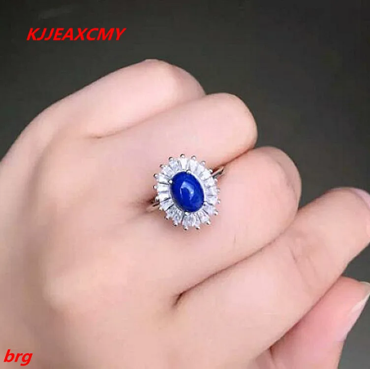 

KJJEAXCMY Fine jewelry Fine 925 silver inlaid natural Afghan lapis lazuli ladies ring