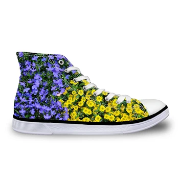 

Noisydesigns Men sneakers Casual chrysanthemum 3D print flat vintage Canvas Vulcanized shoes high top lace up flats boys outdoor