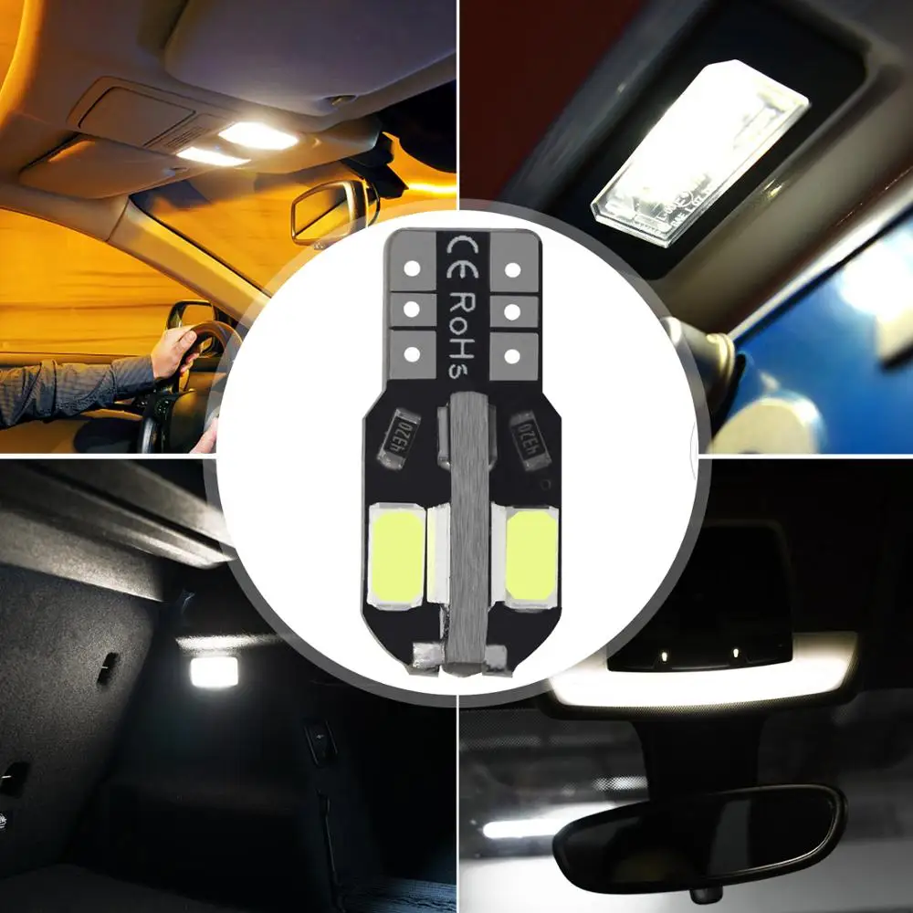 Автомобильная лампа с боковым клином T10 White 5730 5630 8 SMD 8smd LED 12 В 1 шт.|Сигнальная