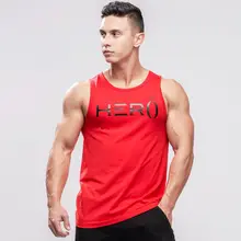 Мужская Высококачественная майка для занятий бодибилдингом, тренажерные залы, хлопчатобумажная трикотажная рубашка-безрукавка, хлопковая Красная Майка, мужская майка